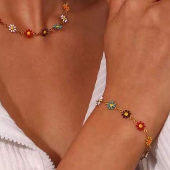 Boho flower bracelet N507 - Picture 1 of 3